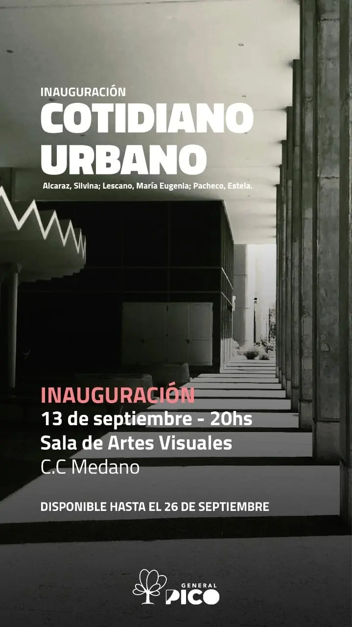 Flyer de la muestra Cotidiano Urbano en el C.C. Médano