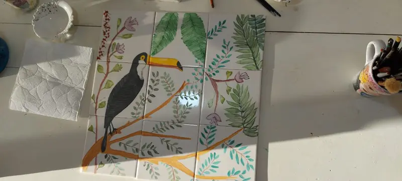 Azulejos Pintados, obra de Estela Pacheco — foto 1 de 3