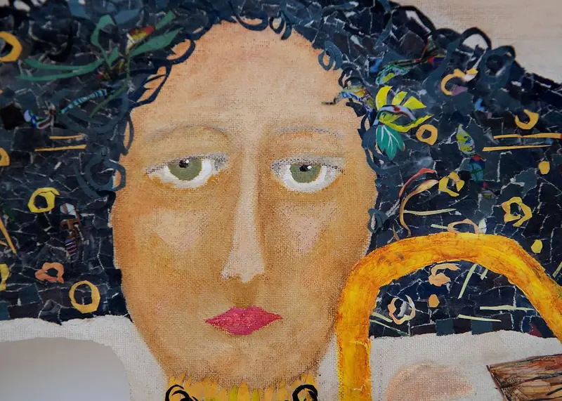 La Dama, detalle del rostro — obra de Estela Pacheco